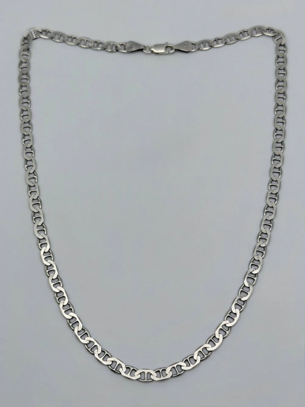 Italy 925 Sterling Silver Mariner Link Chain Unisex Necklace 16” 5mm
